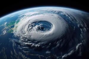 súper tifón, tropical tormenta, ciclón, huracán, tornado, terminado océano. clima antecedentes. tifón, tormenta, tormenta de viento, supertormenta, vendaval se mueve a el suelo. generativo ai. foto