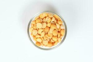 Yellow split chickpea peas boot chana dal photo