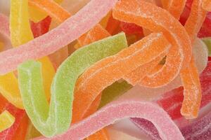 Long Soft Colorful Chewy Sugary Sour Candy Gummy Sweet Assortment , photo