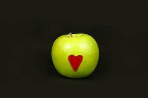 Apple heart red green photo