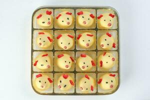 Chinese New Year rat mouse shaped cookie on tray photo