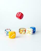 Colorful playing gaming dice photo