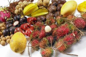 Mix southeast Asian fruit Malaysia Longan Lychee langsat rambutan salak mangosteen mango papaya photo