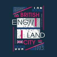 Inglaterra británico ciudad texto marco gráfico ilustración, tipografía vector, para casual t camisa impresión vector