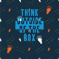 think outside the box lettering seamless pattern, vector graphic background for print fabric and other use