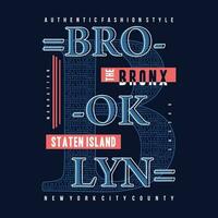 brooklyn resumen gráfico, tipografía vector, t camisa diseño ilustración, bueno para Listo imprimir, y otro utilizar vector