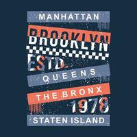 brooklyn resumen gráfico, tipografía vector, t camisa diseño ilustración, bueno para Listo imprimir, y otro utilizar vector