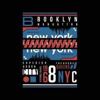 brooklyn resumen gráfico, tipografía vector, t camisa diseño ilustración, bueno para Listo imprimir, y otro utilizar vector