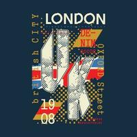 london abstract flag graphic, typography vector, t shirt design illustration, good for ready print, and other use vector