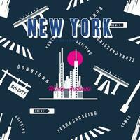 new york seamless pattern, vector urban graphic background for print fabric and other use