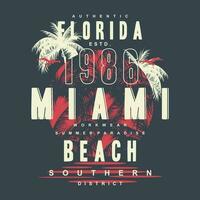 Miami Florida tropical atardecer, navegar jinete, largo playa, vector t camisa imprimir, tipografía gráfico diseño, y otro utilizar