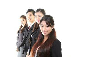 South east Asian young Chinese Indian man woman wearing formal business office ware on white background pose expression photo