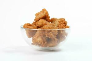 Deep Fried Chicken Wings Drumstick Nuggets Popcorns on white background photo