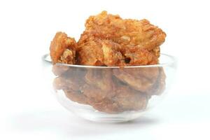 Deep Fried Chicken Wings Drumstick Nuggets Popcorns on white background photo