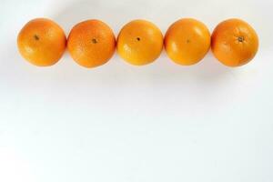 Orange Fruit top view white background photo