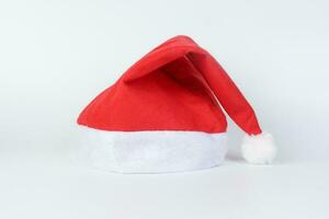 rojo Navidad sombrero en blanco antecedentes foto