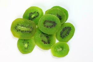 Dry preserved green kiwi ripe fruit slice colorful sweet photo