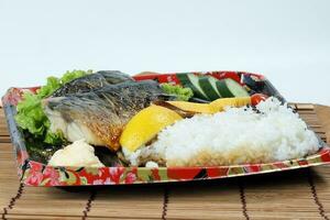 teriyaki mackerel saba fish photo