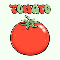 Tomato character. Vector hand drawn cartoon kawaii character illustration icon. Isolated on light green background. Tomato character concept