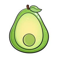 Cute funny avocado. Vector hand drawn cartoon kawaii character illustration icon. Isolated on white background. Avocado character concept