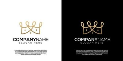 Vector golden crown m letter  logo. Creative logo inspiration