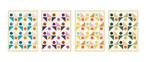 Bauhaus retro pattern background. Vector illustration abstract geometric poster. Aesthetic Bauhaus Posters Celebrating Form and Color.