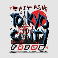 east asia tokyo city graphic typography, t shirt vector, design fashion, illustration, good for casual style vector