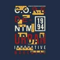 core denim urban work wear lettering, abstract graphic, typography vector, t shirt print, casual style, and other use vector
