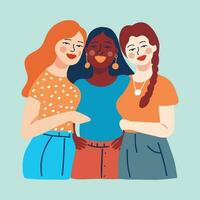 group of diverse modern women vector