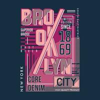 brooklyn letras tipografía vector, resumen gráfico, ilustración, para impresión t camisa vector