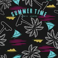 summer time seamless pattern, vector tropical, exotic leaves graphic background for print fabric and other use