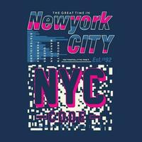 nuevo York ciudad gráfico tipografía, vector t camisa diseño, ilustración, bueno para casual activo