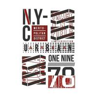 nyc urban street graphic, typography vector, t shirt design, illustration, good for casual style vector