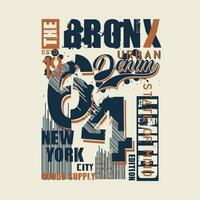 el bronx urbano mezclilla resumen tipografía gráfico diseño, para t camisa huellas dactilares, vector ilustración