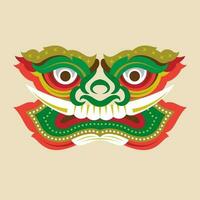 thailand giant yak face graphic pattern design element vector illustration
