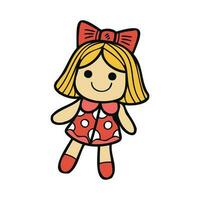 isolate illustration toy girl doll vector