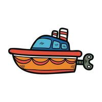 isolate illustration toy red ship vector