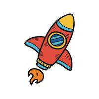 isolate illustration toy red rocket vector