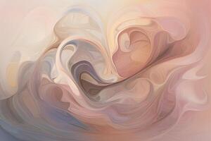 Abstract Heart with red, pink, purple color around as spreading love symbol illustration. Copyspace for text message in left top part of image. For festive card, invitation. . photo