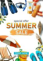 Vector summer sale banner template.