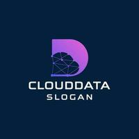 Letter D Cloud Simple Modern Logo vector