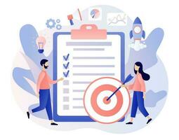 Project management. Marketing analysis and development. Successful strategy, motivation and leadership. Modern flat cartoon style. Vector illustration on white background