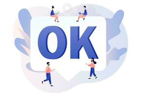 OK sign. Okay. Communication gestures concept. Modern flat cartoon style. Vector illustration on white background