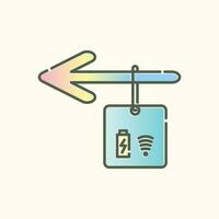 gradient color icon to wifi and mobile charging vector