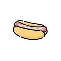 hot dog bun illustration design, hot dog symbol design. vector