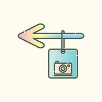 gradient color icon to the photo area vector