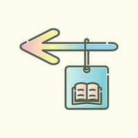 icon gradient color to the library area vector