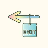 exit icon gradient color vector