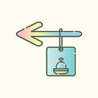 gradient color icon to jewelery shop vector