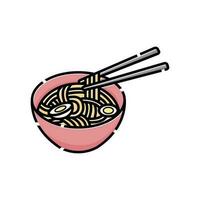 illustration design of a bowl of egg noodles, egg noodle design symbol. vector